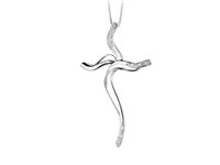 Halskette PG Gioielli Dame Croci Stilizzate in Weißgold Diamante 0.02 Ct CRD139 - CRD139